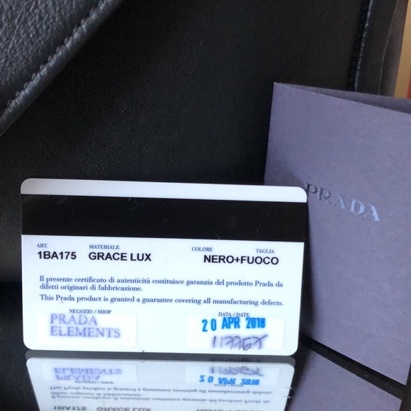 PRADA Leather Black/ White GRACE LUX 1BA175 Tote - Picture 3 of 14